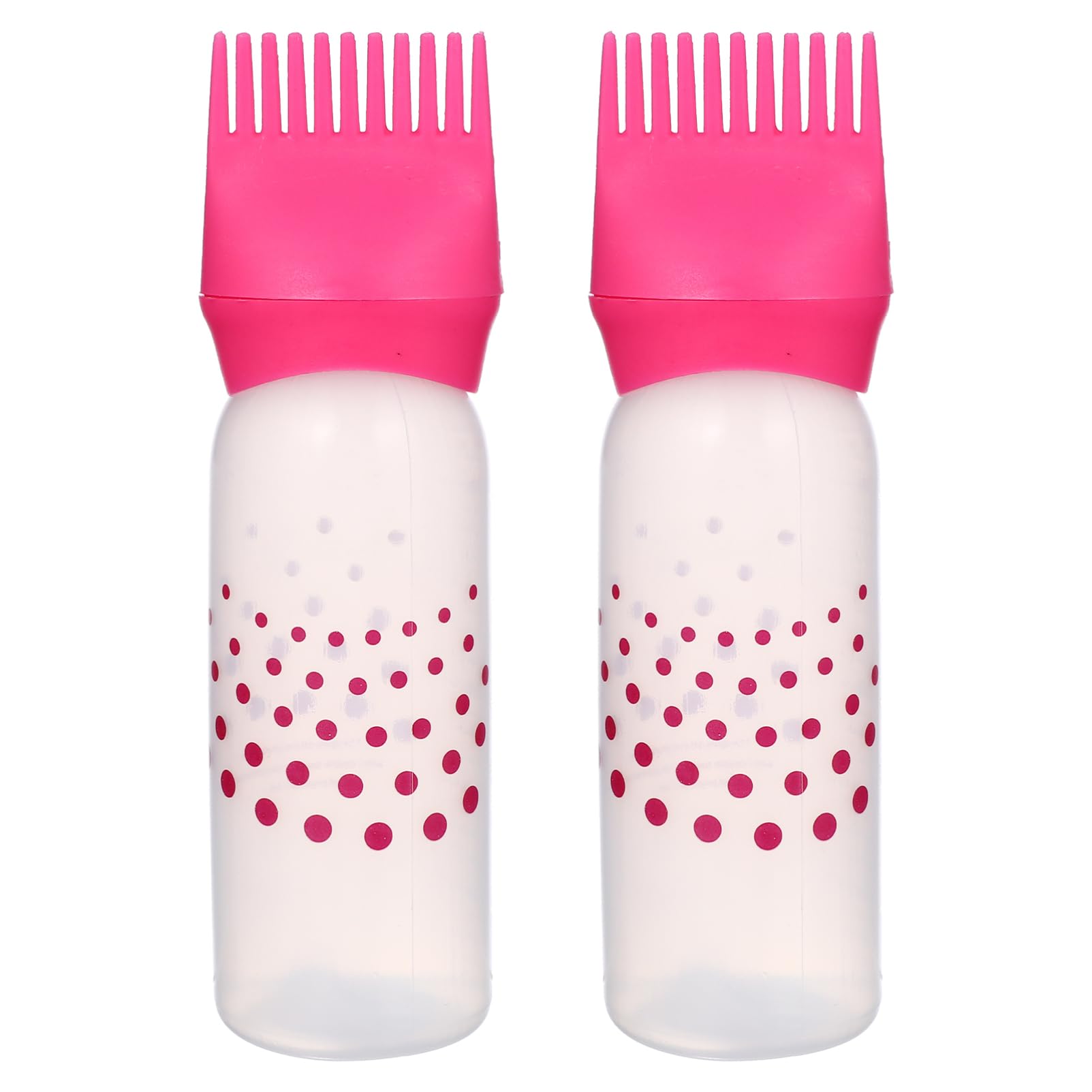 Ipetboom 2pcs Hair Dye Bottles with Scale Lines Durable Hairdressing Applicator for Even Color Distribution Versatile for Home and Salon Use Pink