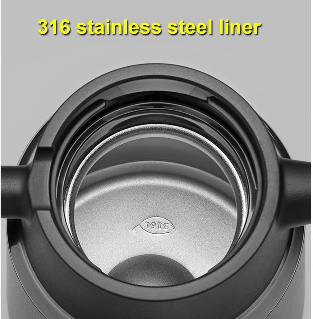 LEIYTFE Hot Coffee Bottle 1.8L Thermal Teapot Household Double Walled Kettle,Double Walled Vacuum Insulated Coffee Pot with Press Button Top,Removable Tea Filter(Red)