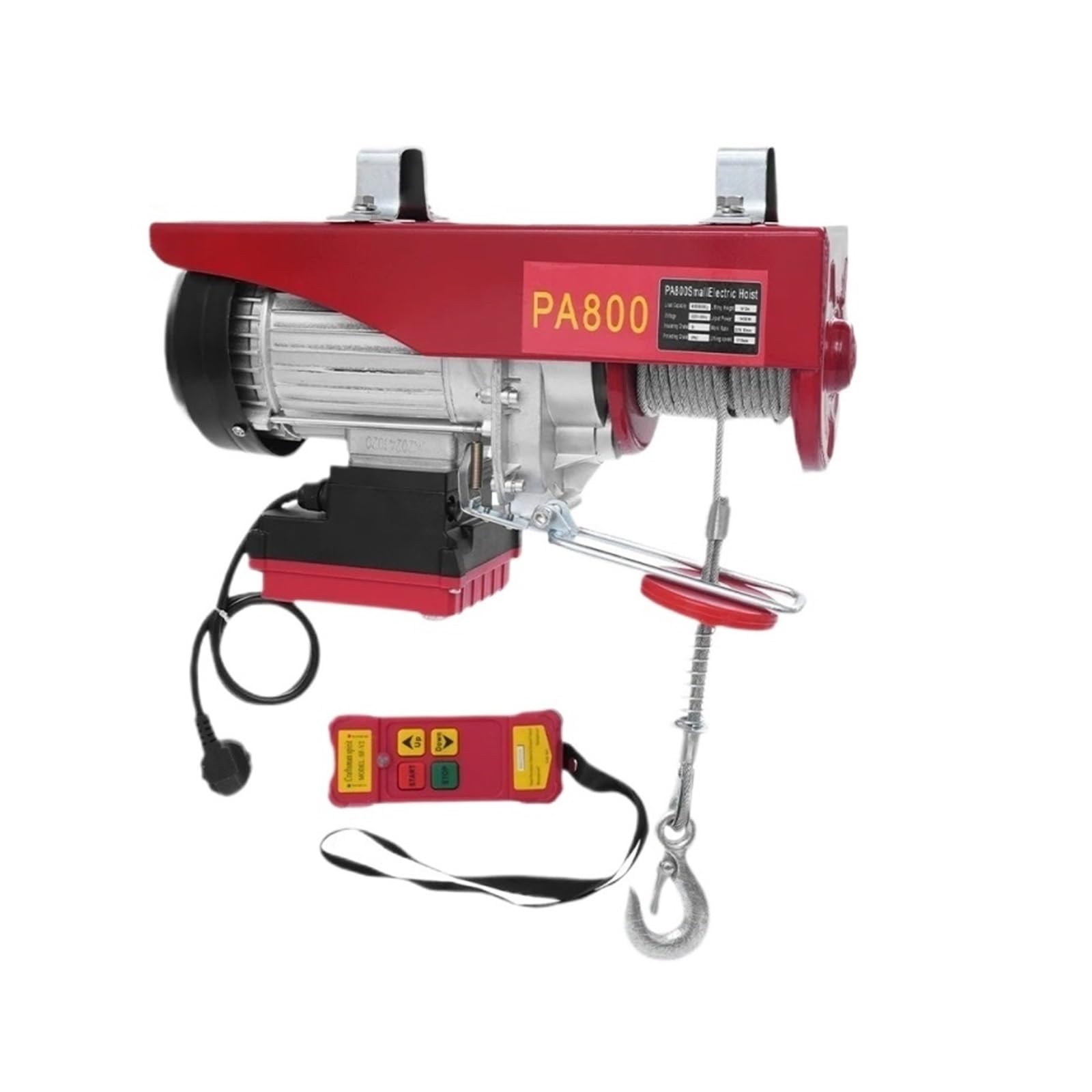 Elektro-Seilzug Hochleistungs-Elektrohebezeug mit 2 Haken und Schlingen, 220 V, ideal für das Heben im Fabriklager auf der Baustelle