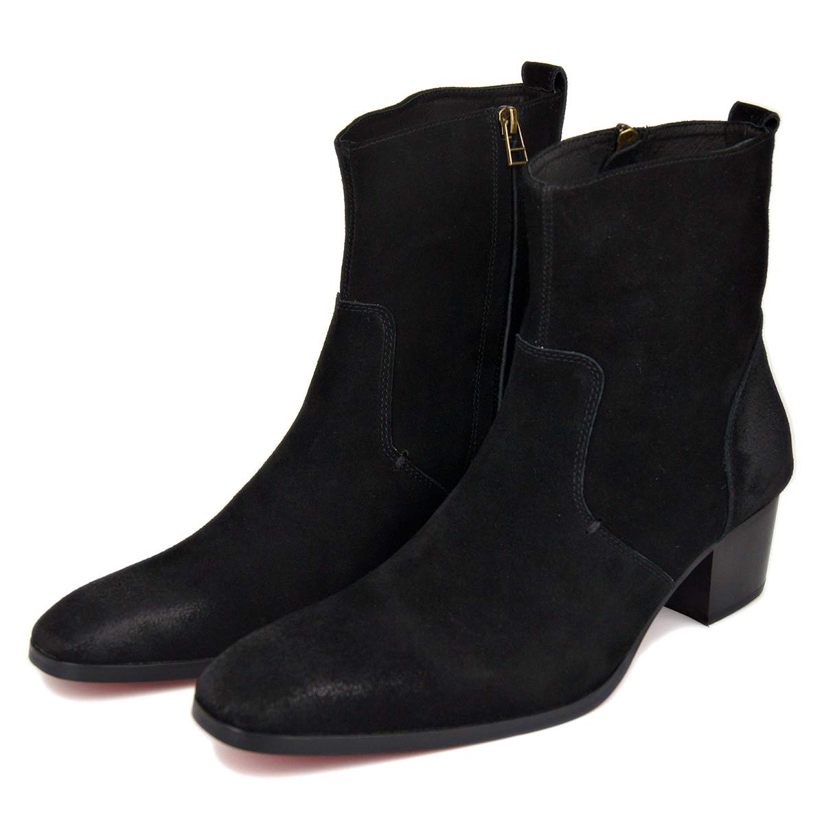 OSSTONE Chelsea Stiefel für Männer Leder High Heels Herren Kleid Western Schuhe Reißverschluss Stiefel OS-JY002-DE