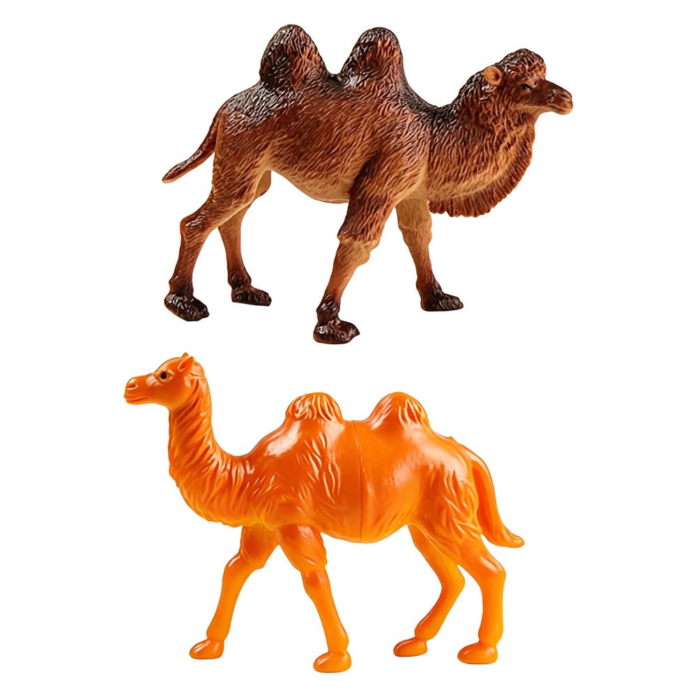Jehoshaphat 2Pcs Solid Camel Statues Realistic Wild Animal Sculpture Indoor Outdoor Ornament for Holiday House Decoration Friend Birthday Present