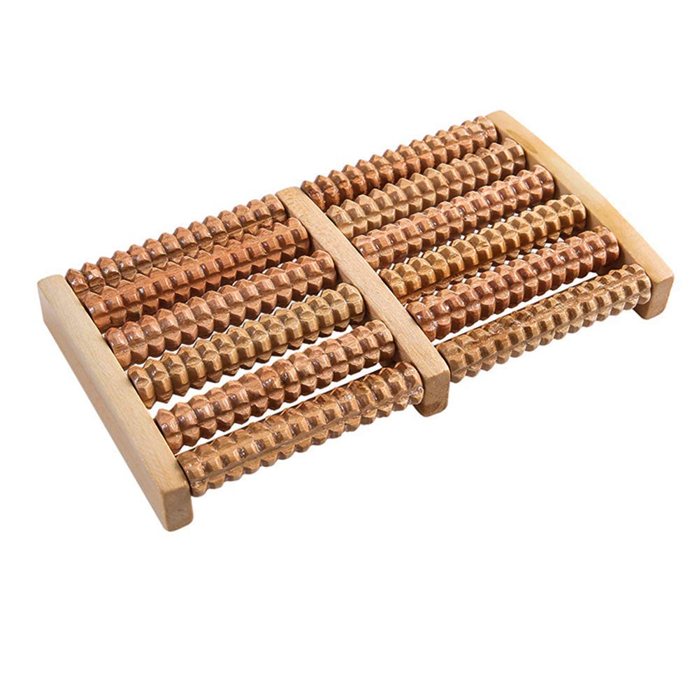 MU Rodillo de madera portátil Tipo Masajeador de madera maciza, Bola de acupresión, Rodillo de masaje de pies: adecuado para pies, piernas, alivio de la presión Fascitis plantar