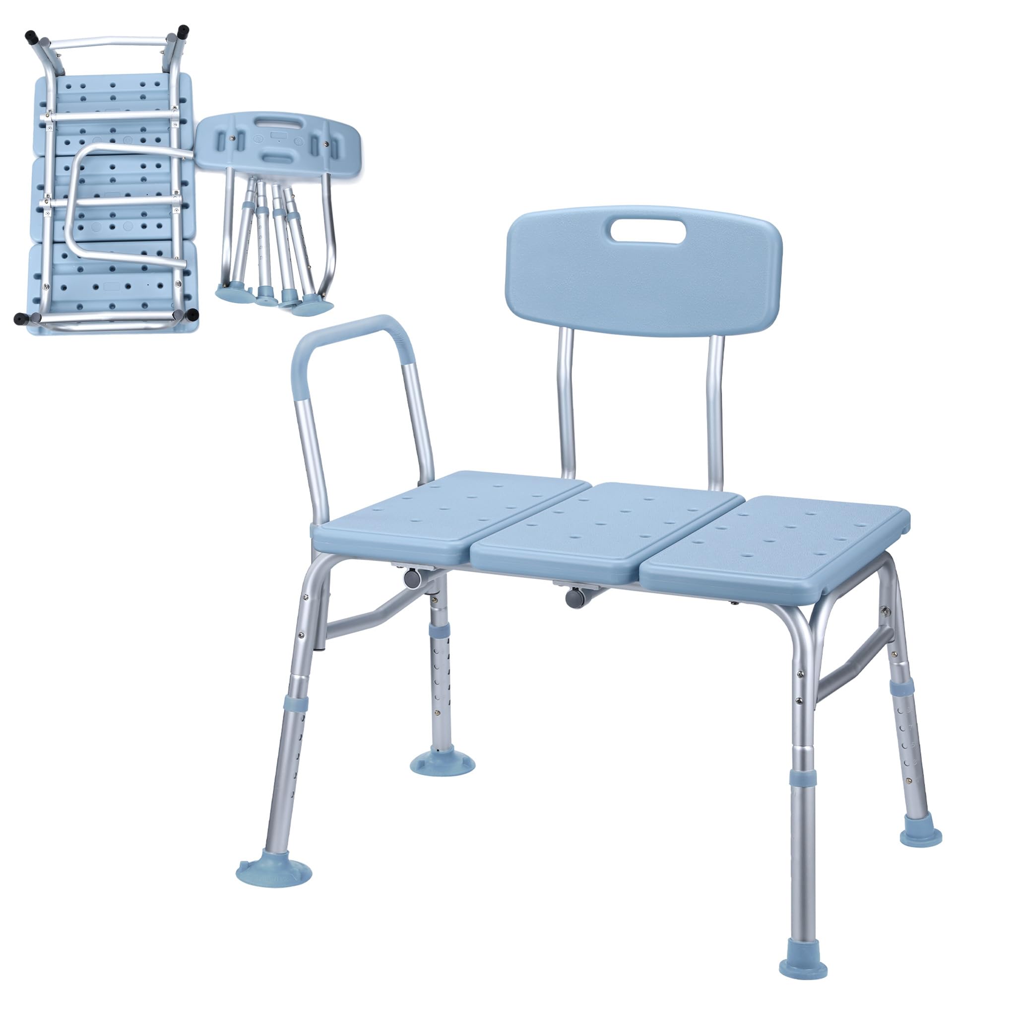 Asiento para bañera con respaldo y reposabrazos, silla de ducha