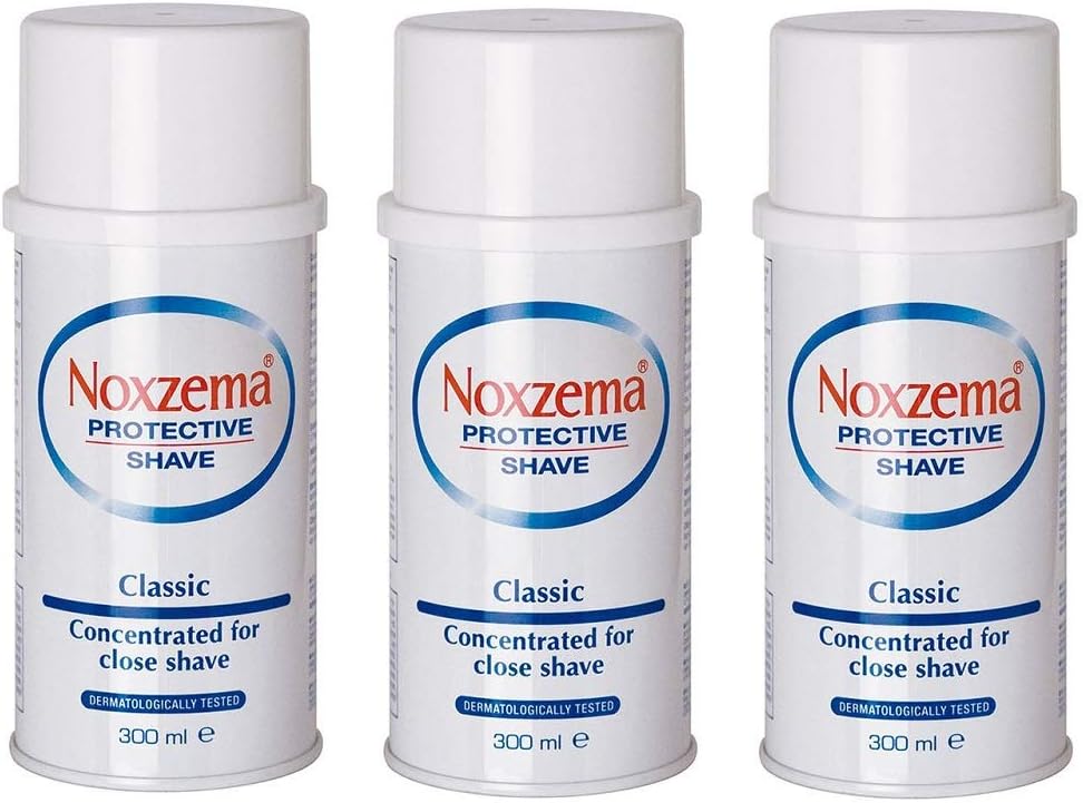 3x Noxzema Protective Shave Shaving Foam with Menthol 300ml
