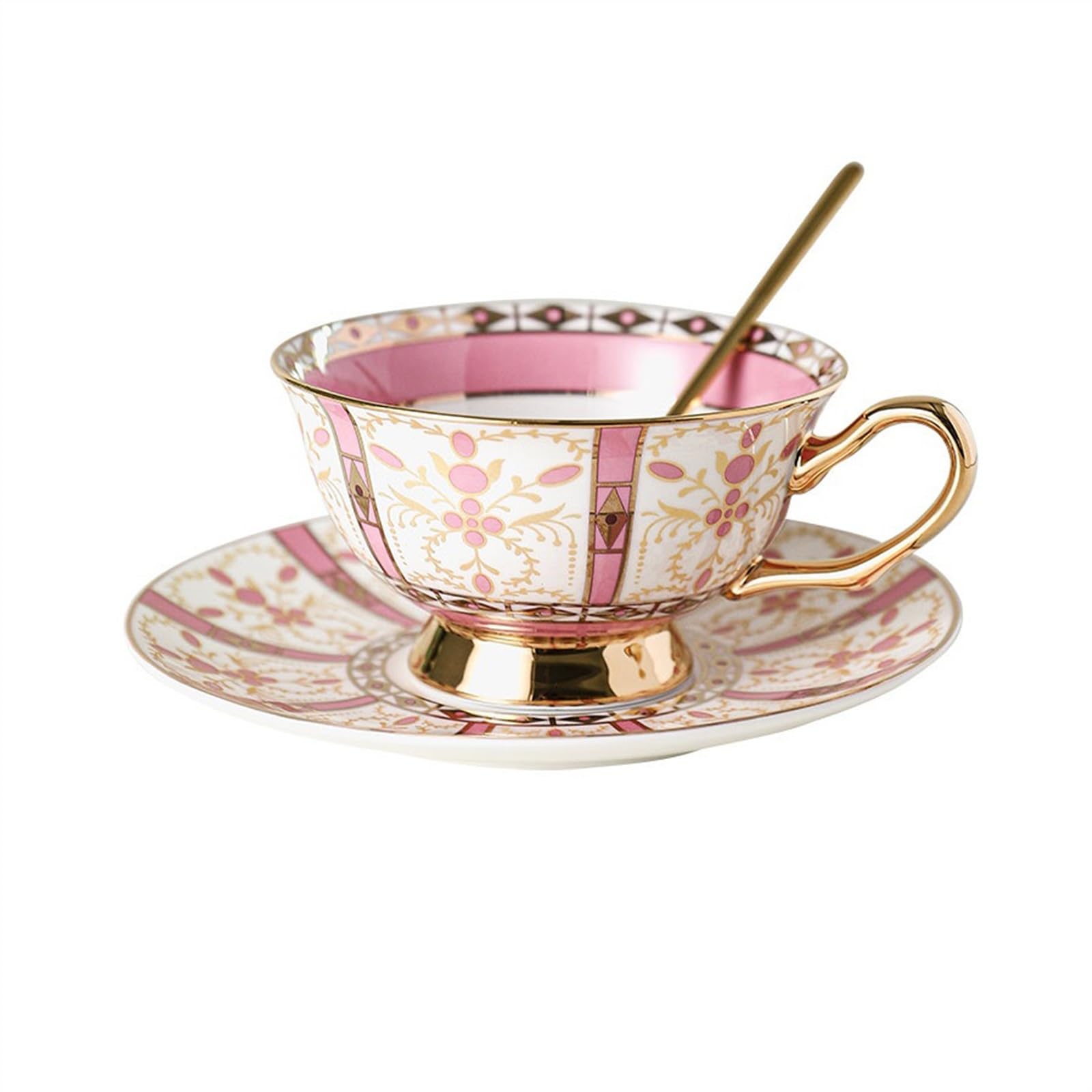 Tasse à café en céramique rétro : le coffret cadeau idéal avec soucoupe et cuillère