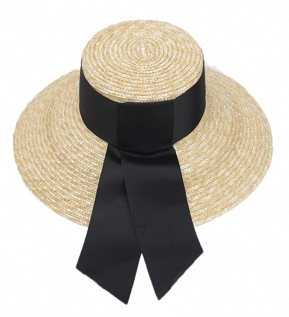 Ulalaza Women's Wide Brim Braided Sun Hat UPF 50+ Sun Protection Floppy Summer Beach Cap Straw Hat