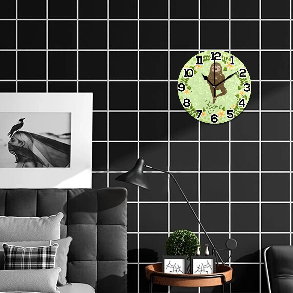 GISPOG Bloem Ronde Wandklok 10 Inch Stille Niet Tikkende