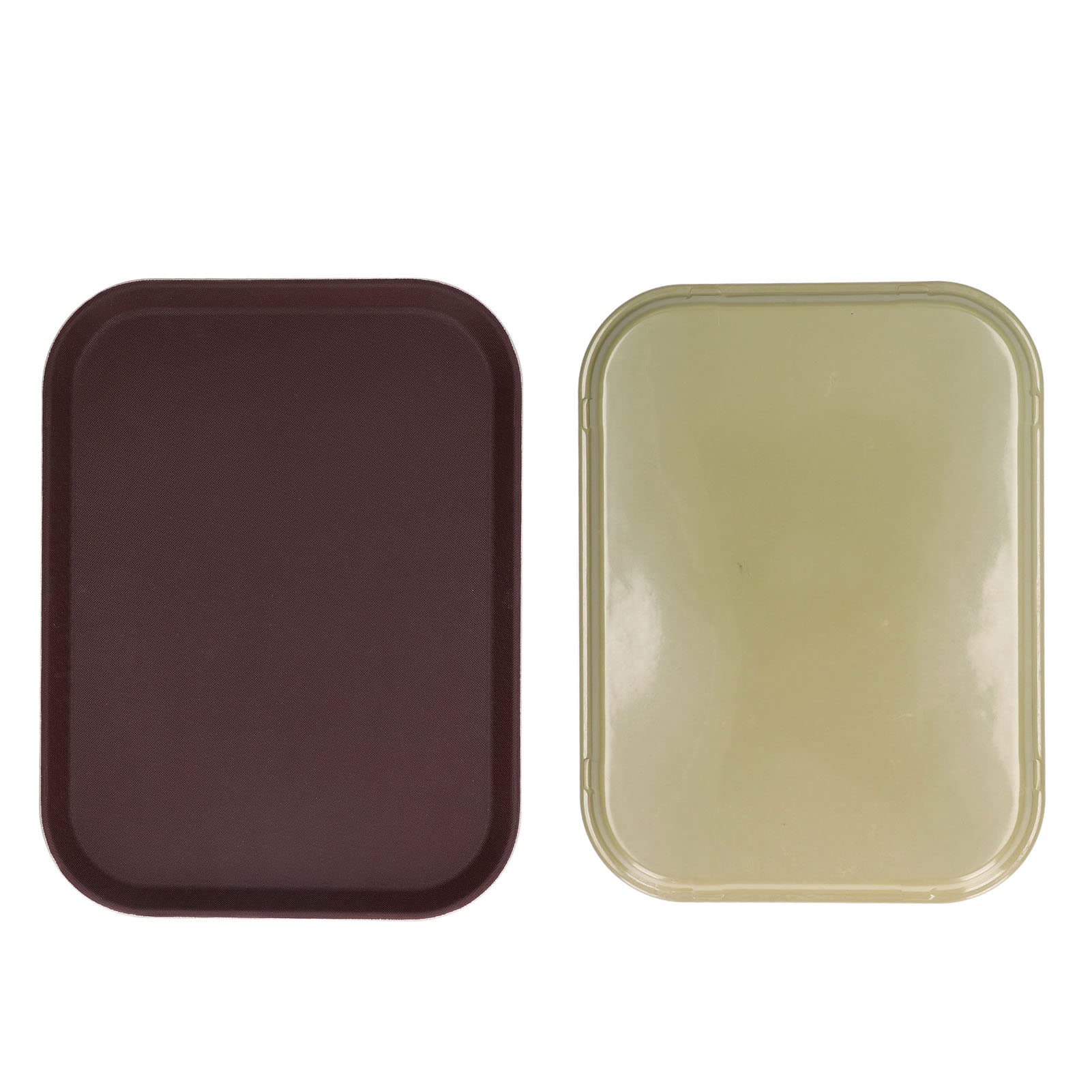 Bandeja redonda para servir con base de goma antideslizante, diseño apilable de fibra de vidrio templado resistente al calor para restaurantes, bares y uso doméstico, 25 x 35 cm (regular)