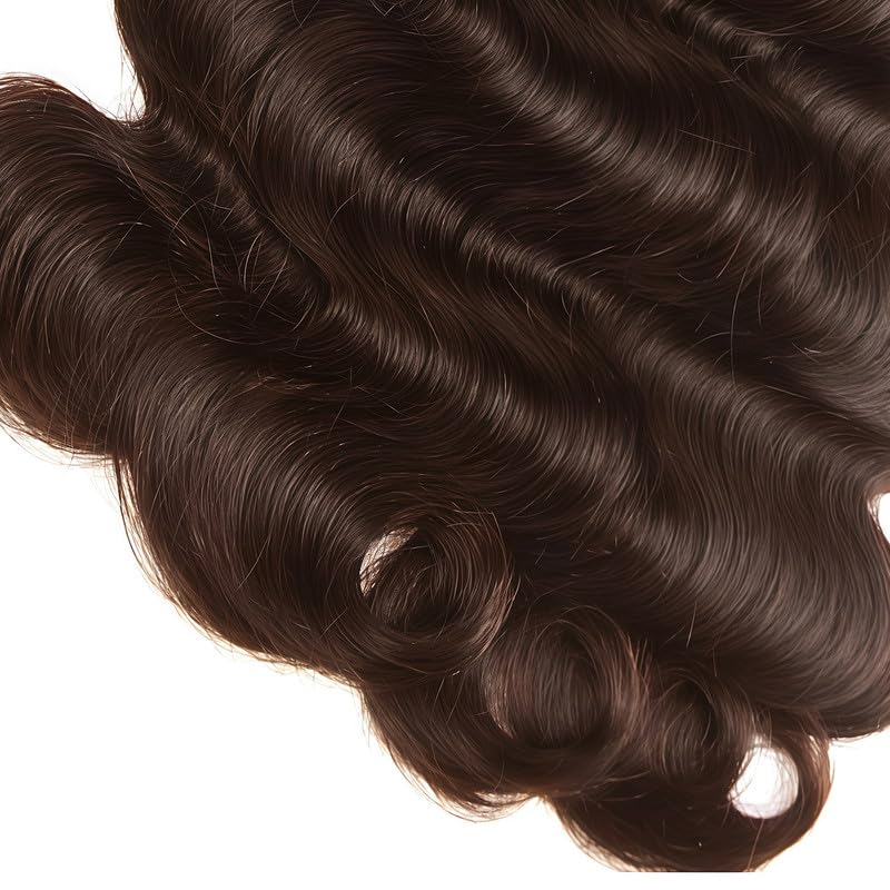 Brown Human Hair Bundles 10A Body Wave Bundles Human Hair 22 24 26 Inch 3 Bundles Silky Hair Bundles Brazilian 3 Bundles Human Hair Extensions for Women 4 Color Bundles