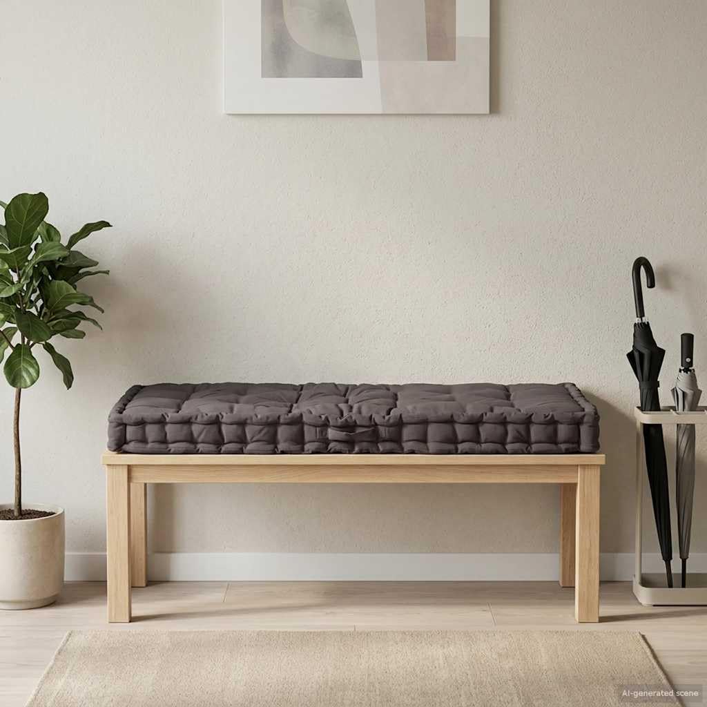 vidaXL Cuscino per Pallet e Pavimento Imbottitura Protezione Tappetino Pavimentazioni Cuscinetto Accessori per Divani in Cotone 120x80x10 cm Antracite