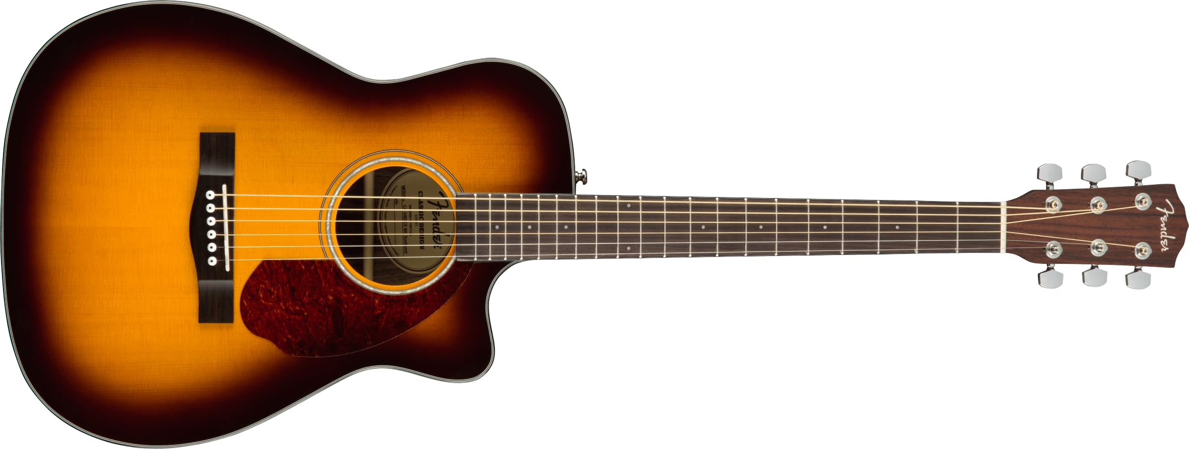 Fender CC-140SCE Concert Cutaway Acoustic Guitar, Sunburst, with Case