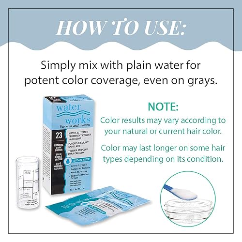 Miniatura 5 de Water Works Tinte en polvo para el cabello, permanente, marrón oscuro, 3 paquetes