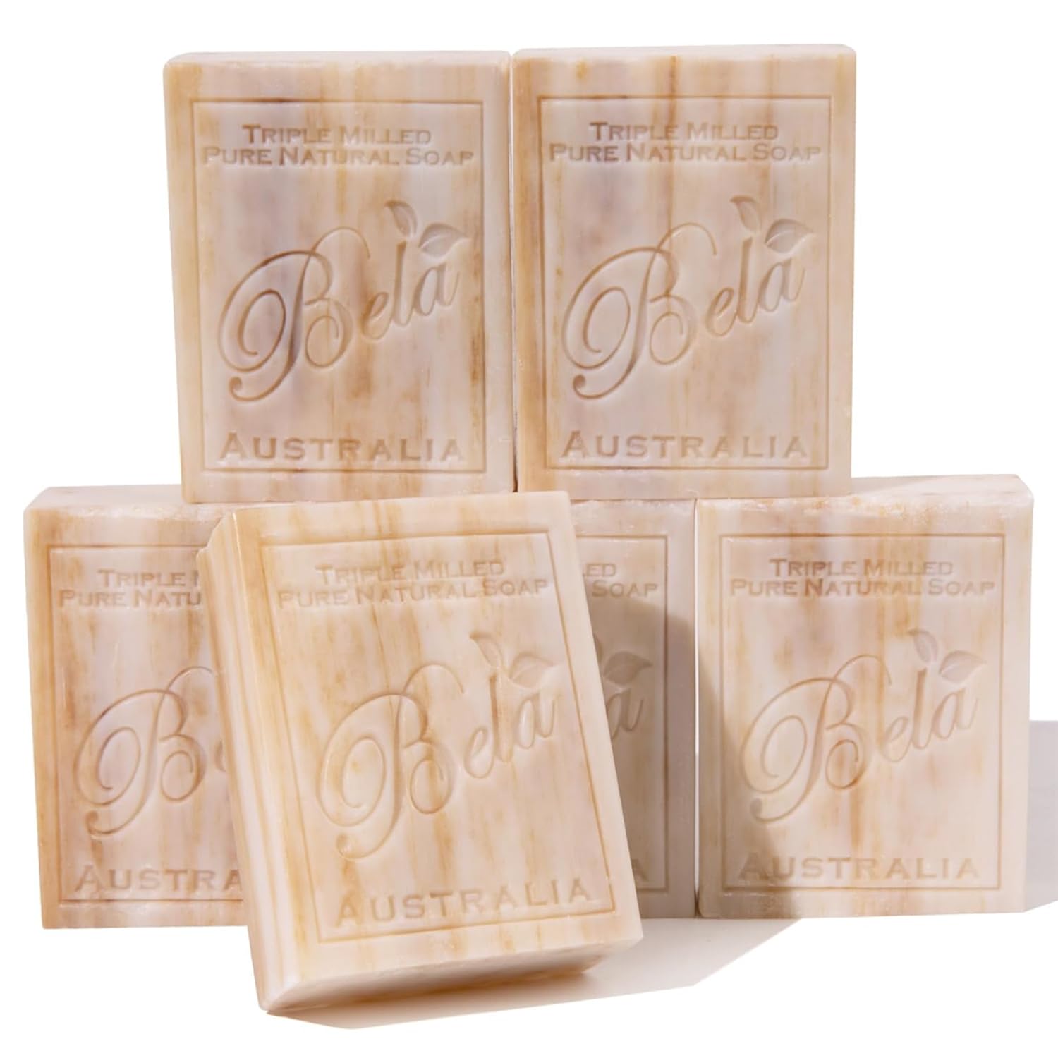 Bela - Barras de jabón natural fresado francés – Fabricado en Australia – 6 (3.5 onzas cada una)