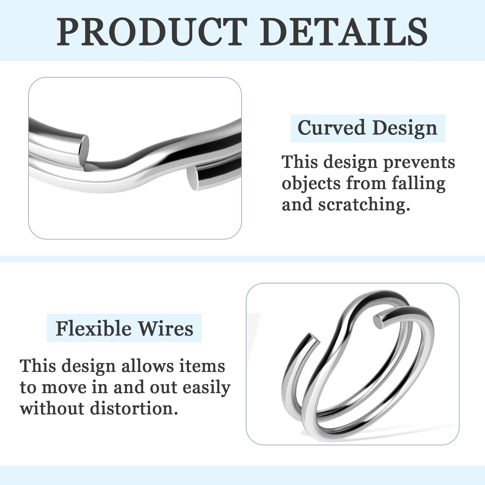 JZK 120 Pcs 15 Mm 20 Mm 25 Mm 30 Mm 32 Mm 35 Mm Anneaux Fendus Acier
