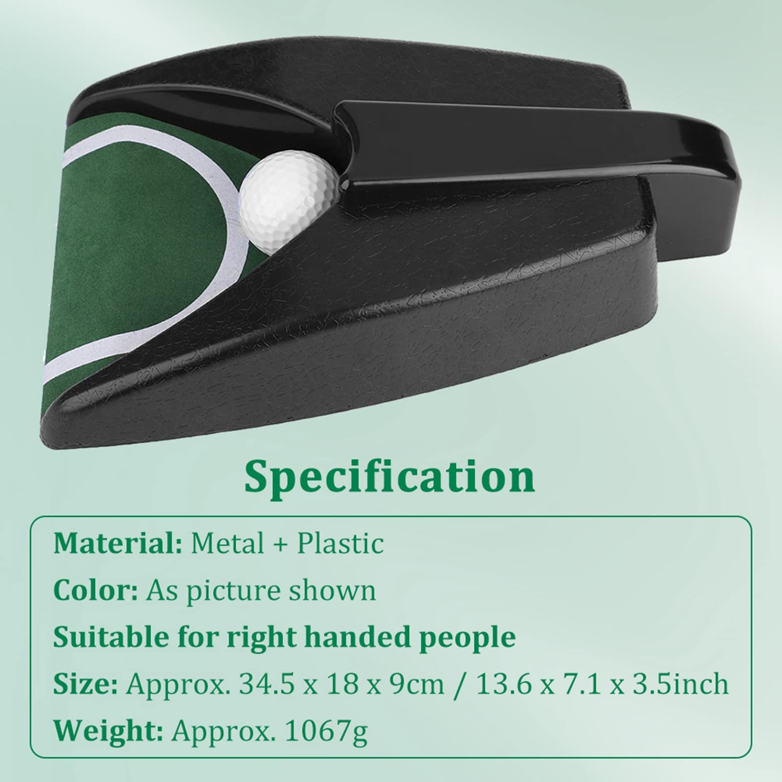 Golfs Automatic Putting Cup,Training Aid Practice Tool Putter with Automatic Ball Return Device for Indoor Outdoor Use Right Handed