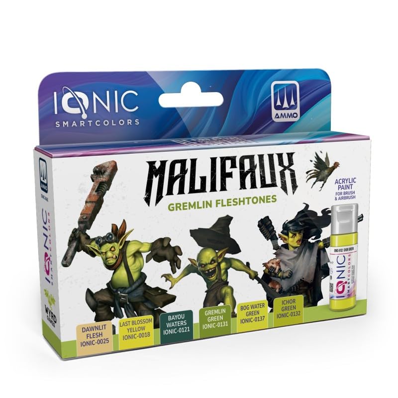 Zestaw Malifaux Odcienie Gremlin Skóry - 6 farb akrylowych do Wargames - IONIC-0460