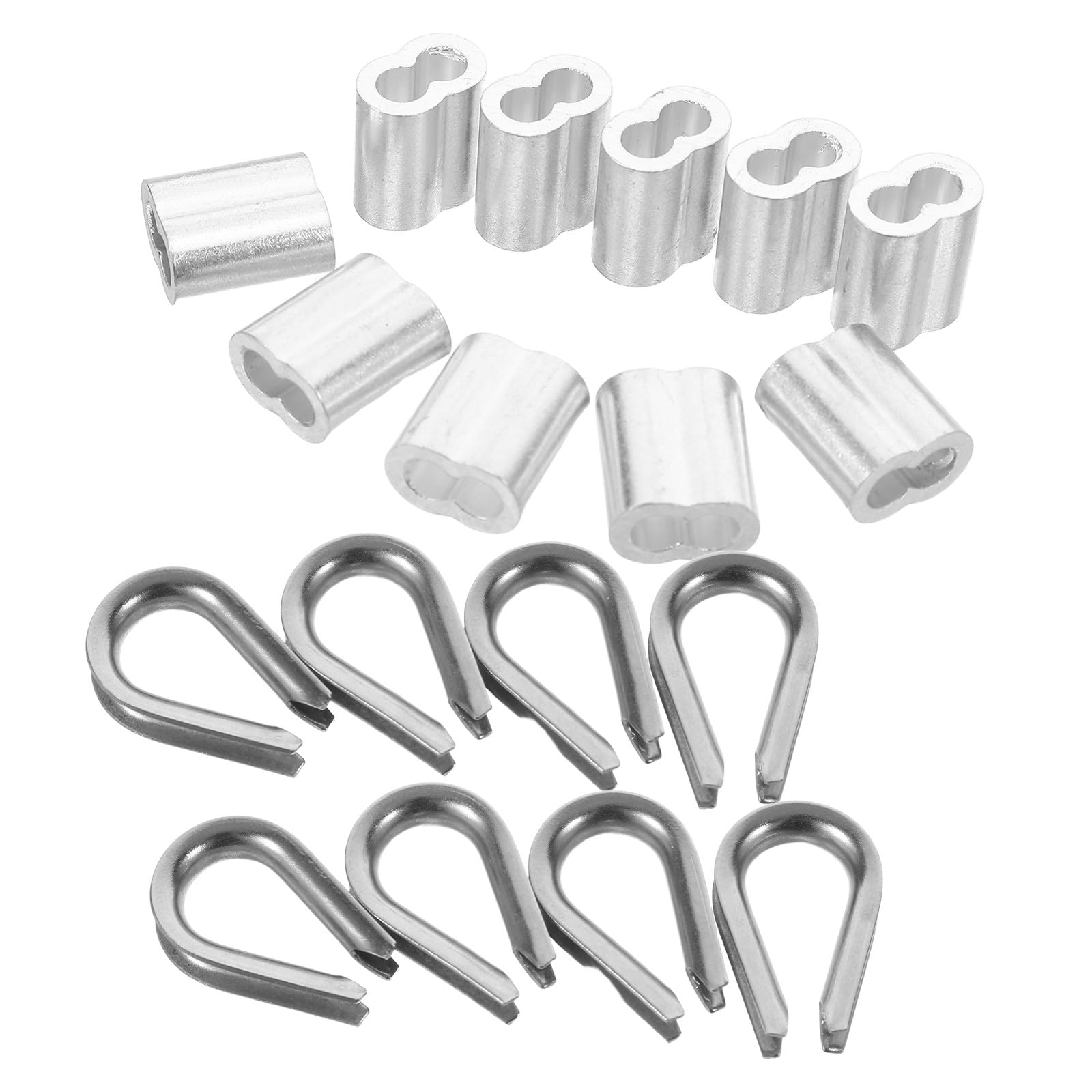 Redancia in Acciaio Inox M5 per Fune Metallica, Kit | Morsetto Doppio in Alluminio, 120 Pezzi, Colore Argento, per Rigging e Hanging