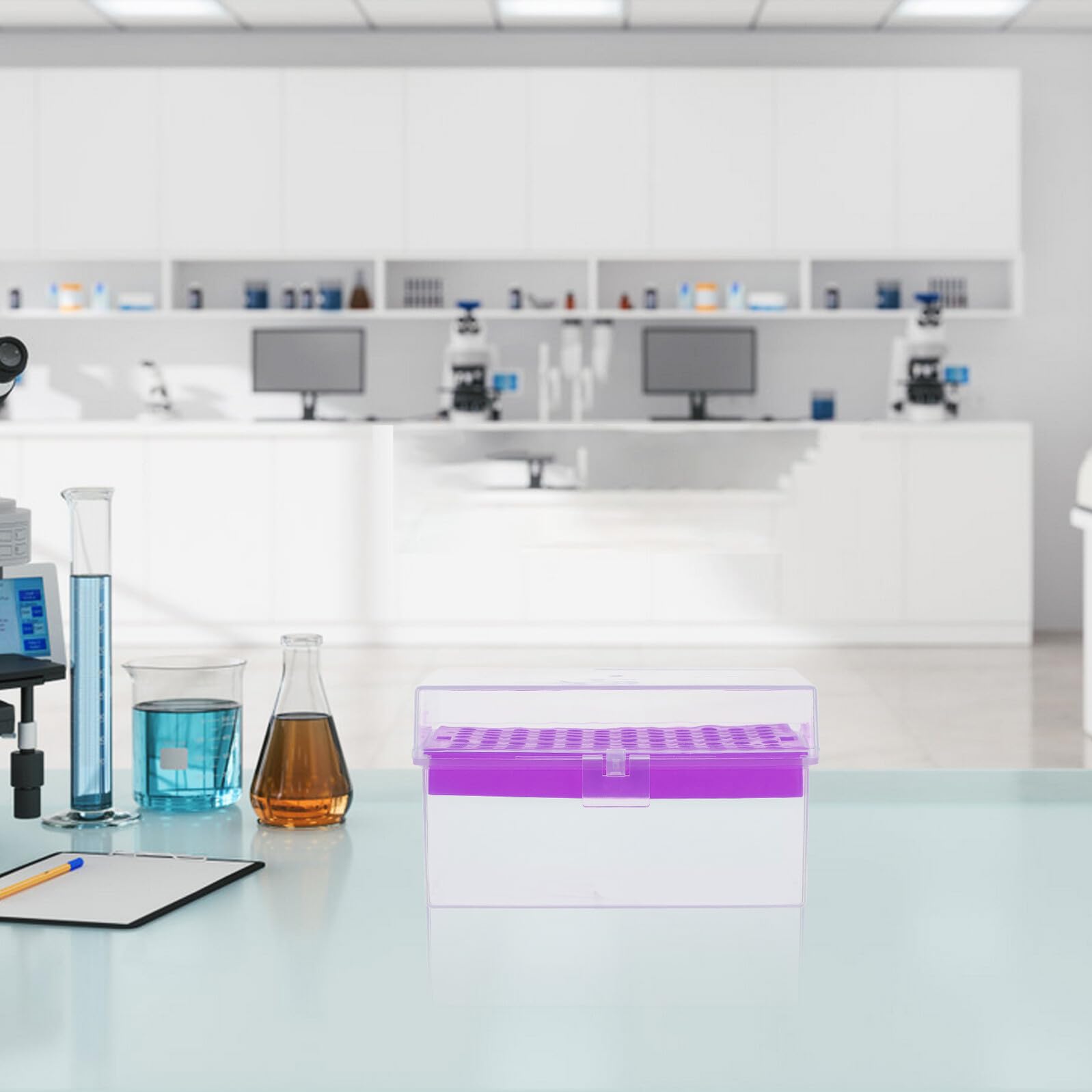 Scatola Porta-Punte in Plastica per Pipette da Laboratorio con Coperchio, Contenitore per Provette da Microcentrifuga, Organizer per Conservazione e Stoccaggio in Campo