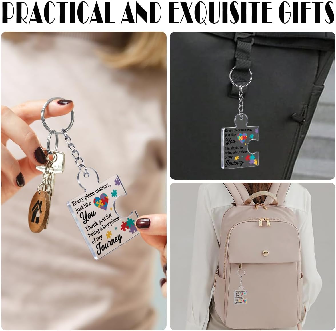 Team Appreciation Gifts Bulk for Coworker Employee Staff, Thank You Christmas Gift Set Acrylic Puzzle Piece Keychains - Image 7
