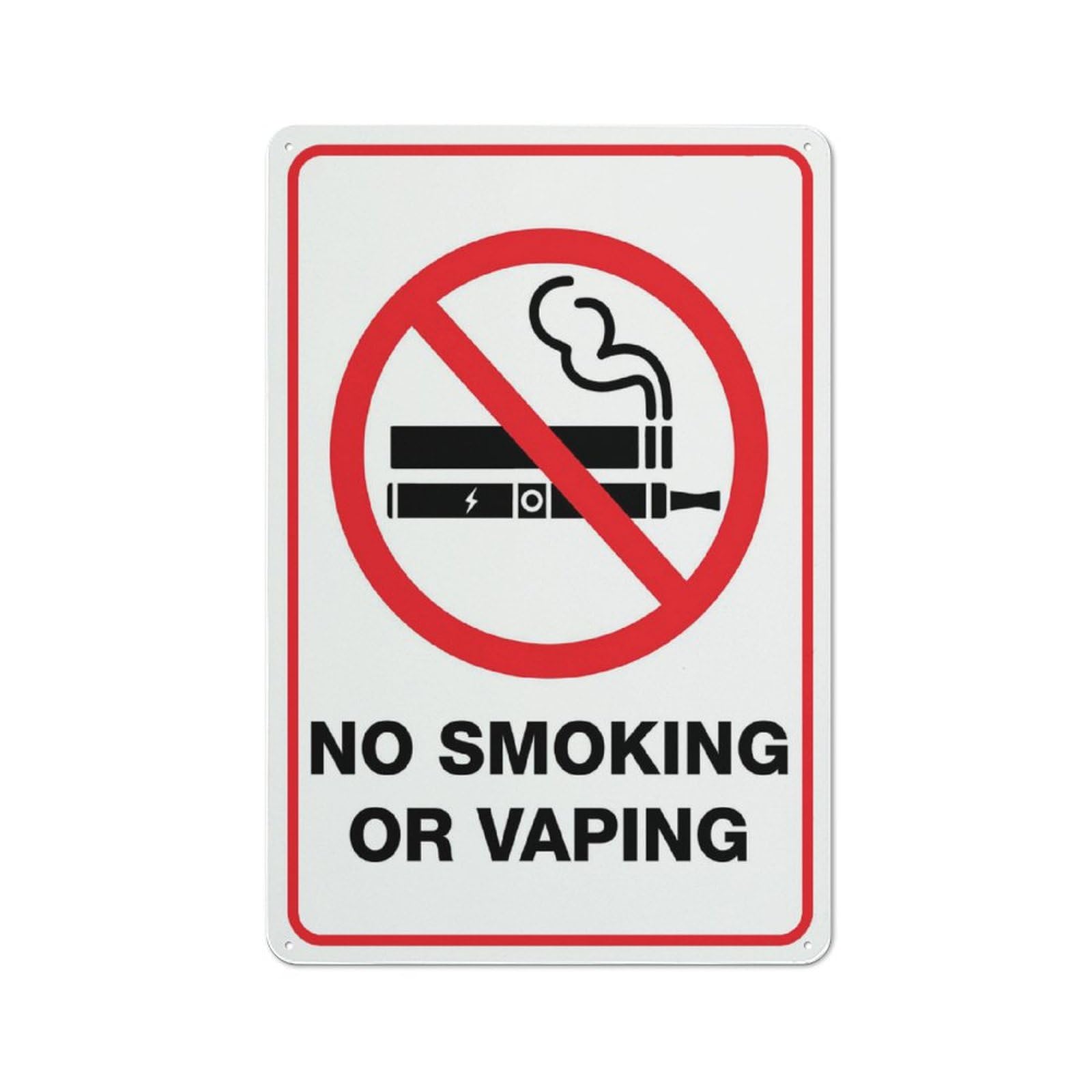 No Smoking Or Vaping Sign, 8x12 Inch Premium Aluminum Yard Sign for House, Sun-Proof, Rust-Free