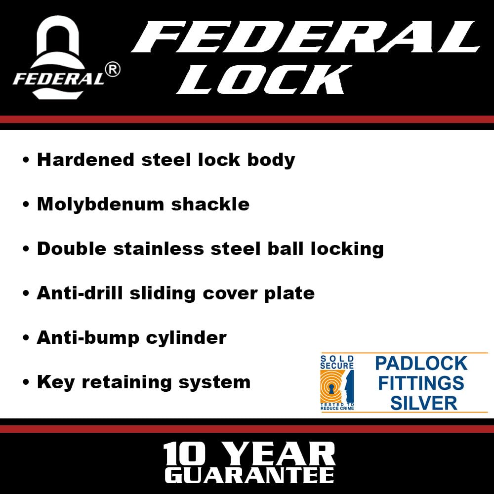 High Security Padlock - Sold Secure CEN4 - Solid Steel, Weatherproof, Heavy Duty with Anti-Cut Molybdenum Shackle - Image 4