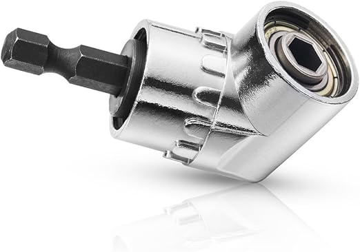 Right Angle Drill, 105 Degree Multifunction Right Steel Angle Driver Angle Extension Power Screwdriver Drill with 1/4" Drive 6mm Hex Quick Change Magnetic Drill Bit Angled Bit Power Drill Tool