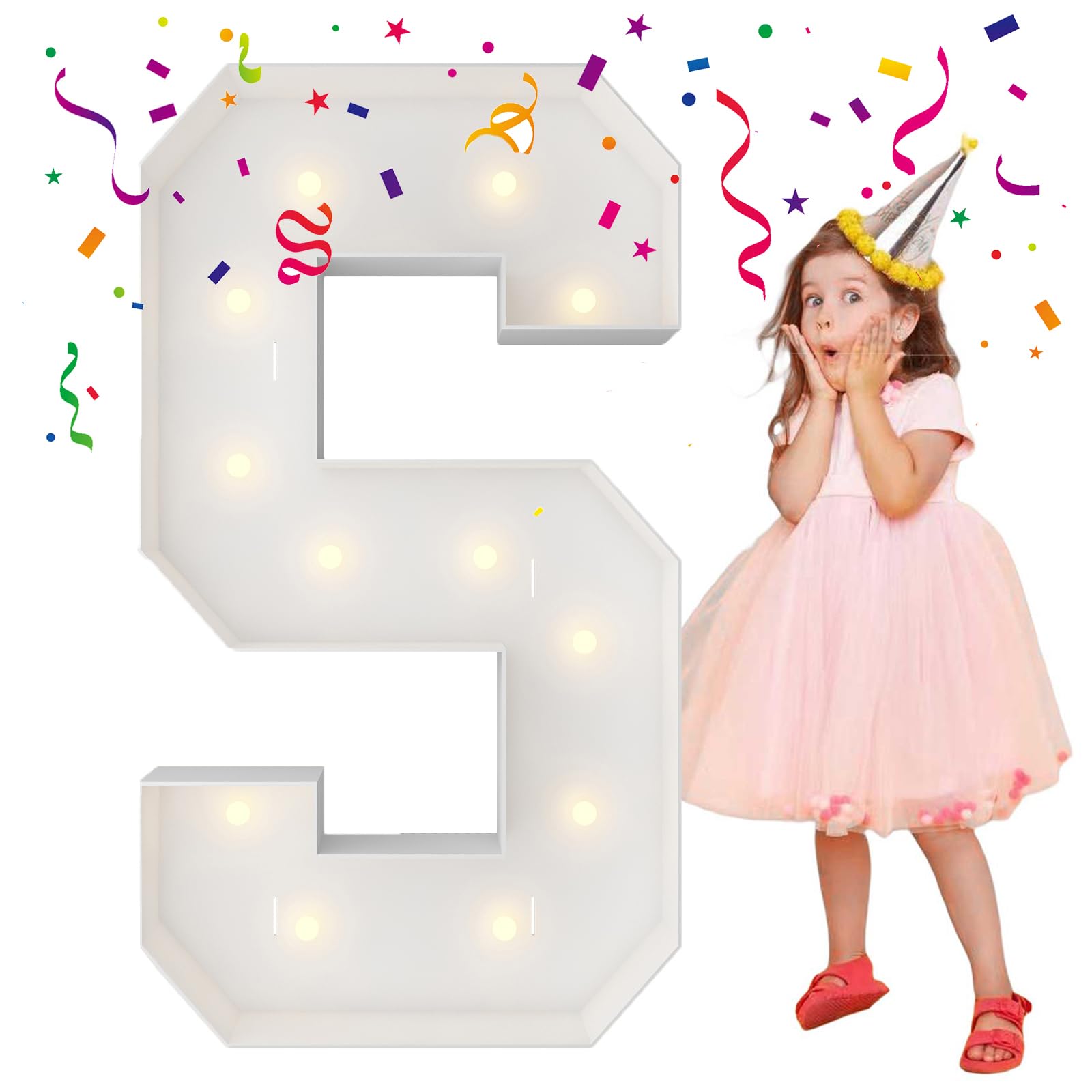 4FT Marquee Light Up Letters, Large Marquee Letters, Mosaic Balloon Frame Letters Big Letters for Engagement Wedding Decorations Birthday Party Backdrop Decor, Balloon Arch Kit Letter S