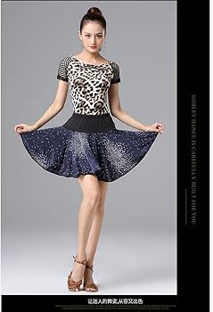 Amazon.co.jp: S~3XL 社交ダンス トップス（単品）ヒョウ柄 半袖