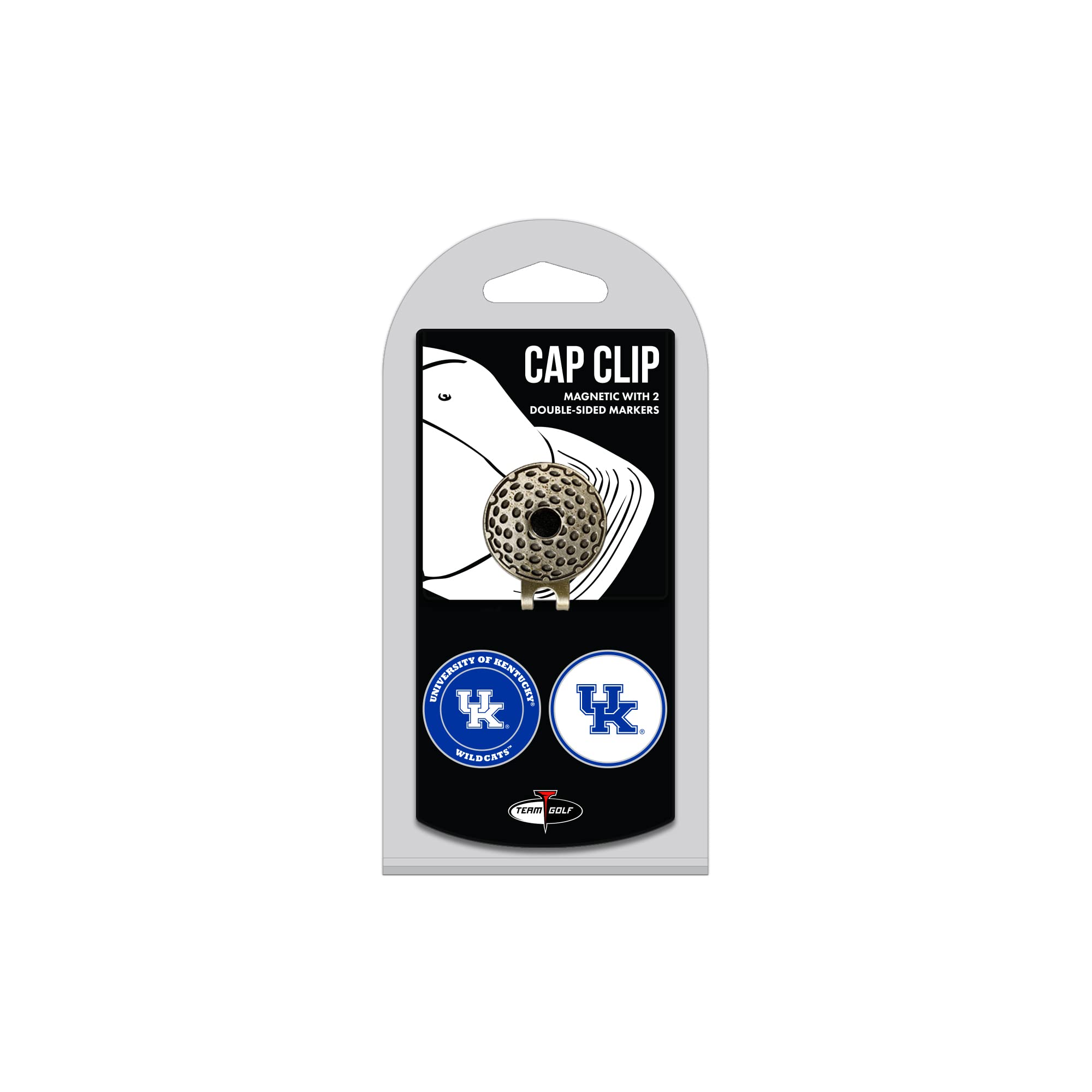 Team Golf NCAA Golf Cap Clip with 2 Removable Double-Sided Enamel Magnetic Ball Markers, Attaches Easily to Hats