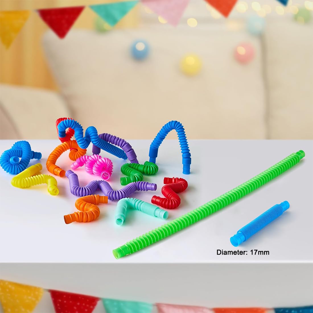 Zayin 5 Tubes Pop Sensoriels Lumineux – Jouet Extensible 16-45 Cm – Éducatif Et Antistress – Cadeau Enfant Fête