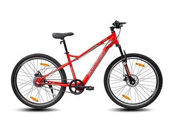 Stryder A TATA Product | 27.5T VOLTIC 1.7 Electric Bicycle/Cycle | 48V Li-Ion Battery | 250W BLDC Motor | Single Speed Front Suspension | | Ideal for 12+ Years (Red)
