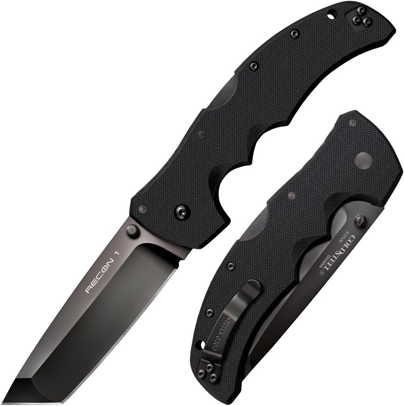 Recon 1 4" S35VN Razor-Sharp Blade 5.375" G-10 Handle Tactical Folding Knife w/Tri-Ad Lock, Ambidextrous Pocket/Belt Clip
