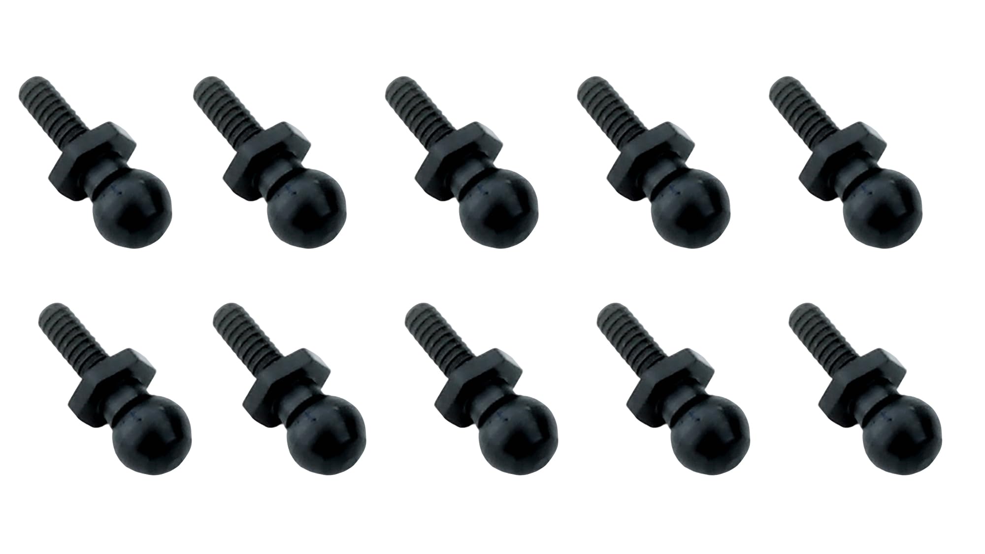 KEBEILEE Carbon Steel Ball Head Screw M1.4 Pivot for LOSI 1/24 Micro-B / 1/28 Micro-T (Black)