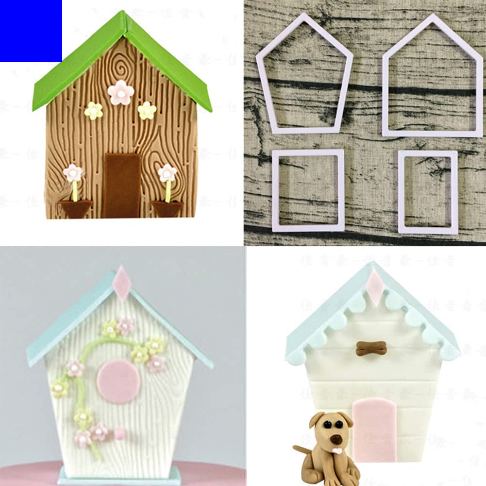 Juego de cortador de galletas de casa de jengibre, juego de cortador de galletas de plástico 3D, mini casa de Navidad, molde de galletas de la casa de Navidad, herramientas de hornear de bricolaje