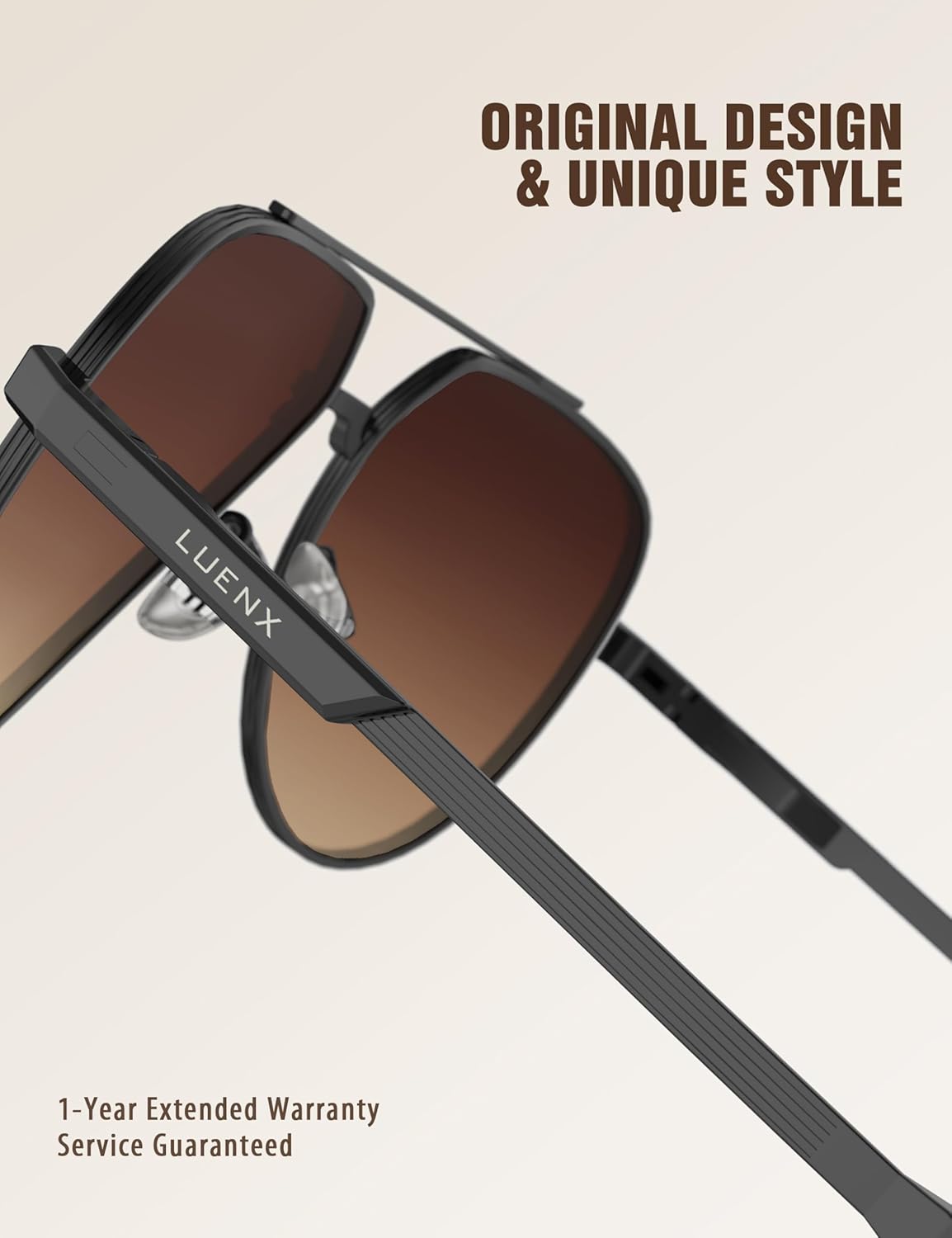LUENX Aviator Sunglasses for Men Women Polarized Trendy Sun Shades UV 400 Protection - Image 5