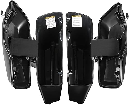 Miniatura 2 de TCT-MOTORPARTS - Alforjas rígidas con tapa, pestillos y llaves para motocicletas, 4 pulgadas más extensas, para Harley CVO 2014-2023, Touring Road