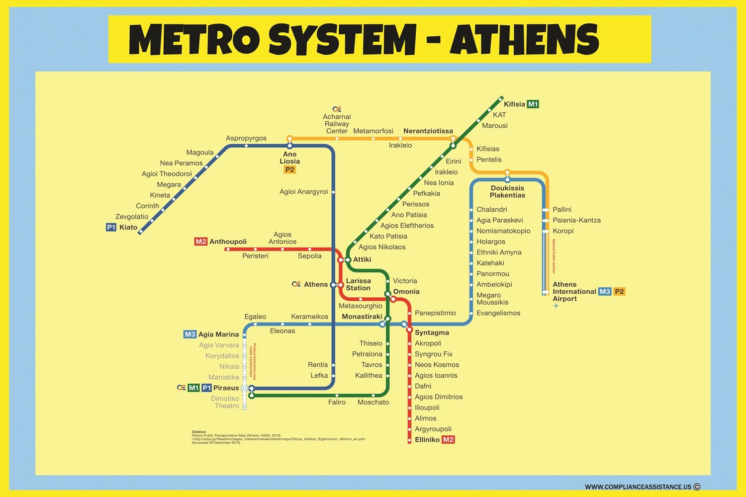Athens Metro Map Pdf Metro Map
