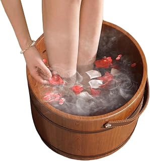 Wood Foot Bath Tub Natural Stress Relief - Footbath Bucket | Wood Foot Soaking Tub for Seniors Women Men Elderly Father Dad