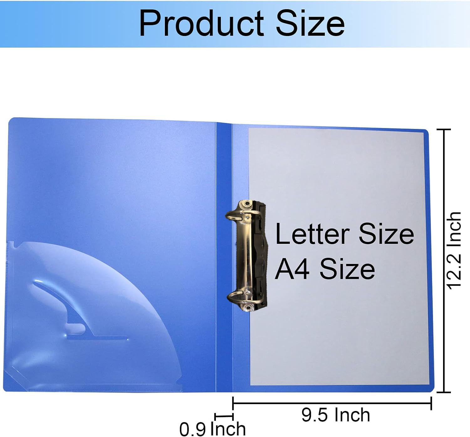 NSSP 2D Ring Binder File| Durable Polyethylene File Folder Document for Professional Use| Holds Upto 250 Sheets (Sky Blue, Pack of 2) 1