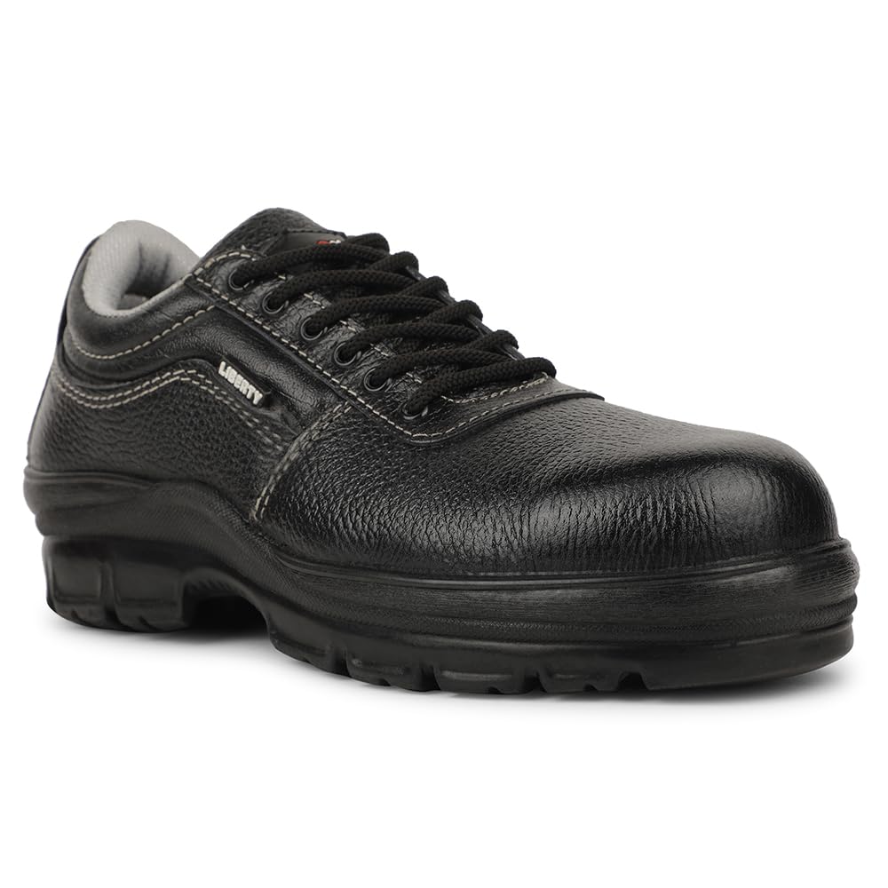 Freedom ROUGHTR-CL Lacing Black Safety Shoes for Men with PU Sole | Comfortable & Durable
