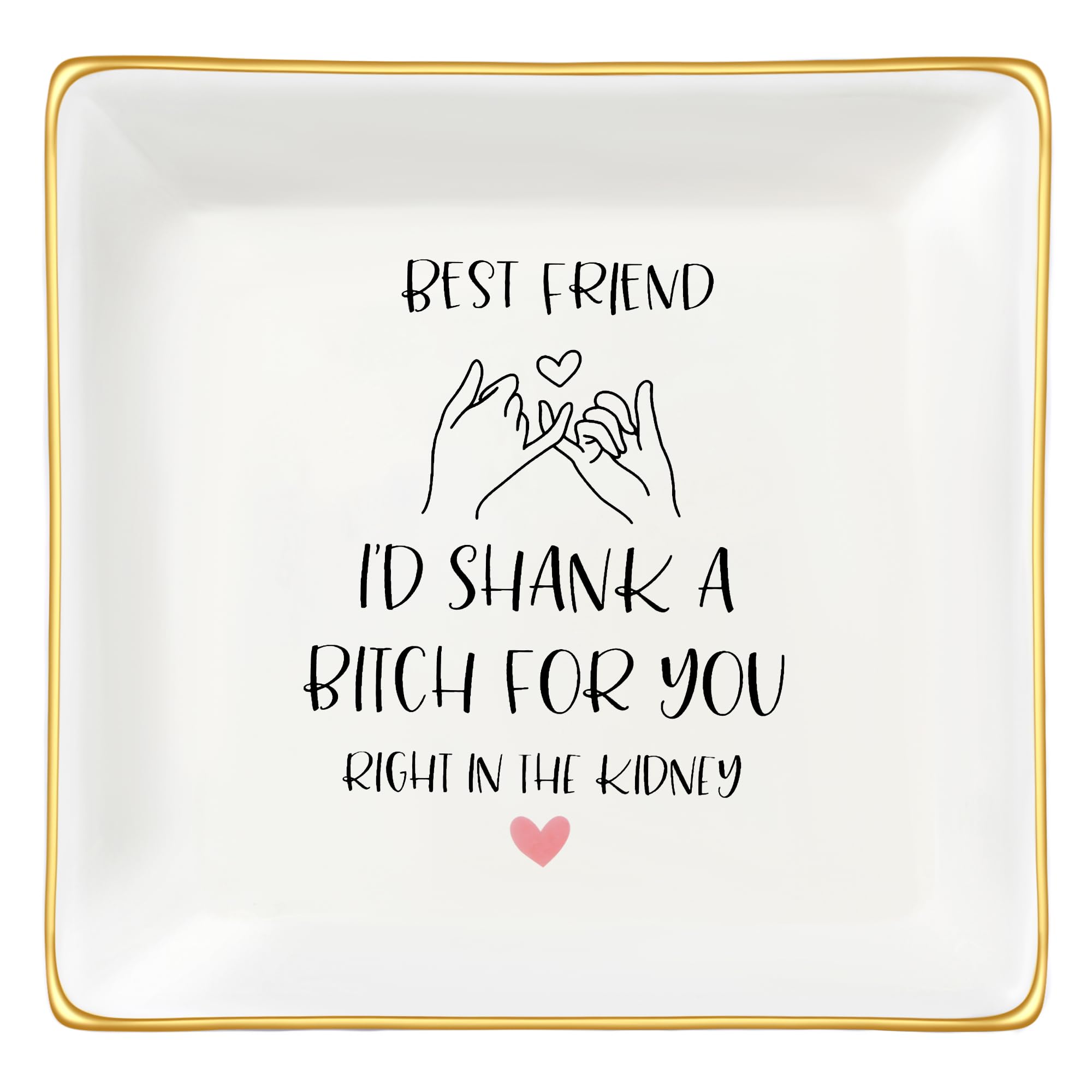 JoycuFF Best Friends Gifts for Women Birthday Christmas Thanksgiving Day Gifts Ceramic Ring Dish Bff Bestie Decorative Ring Dish, Going Away Gifts for Friends, Birthday Gifts for Her