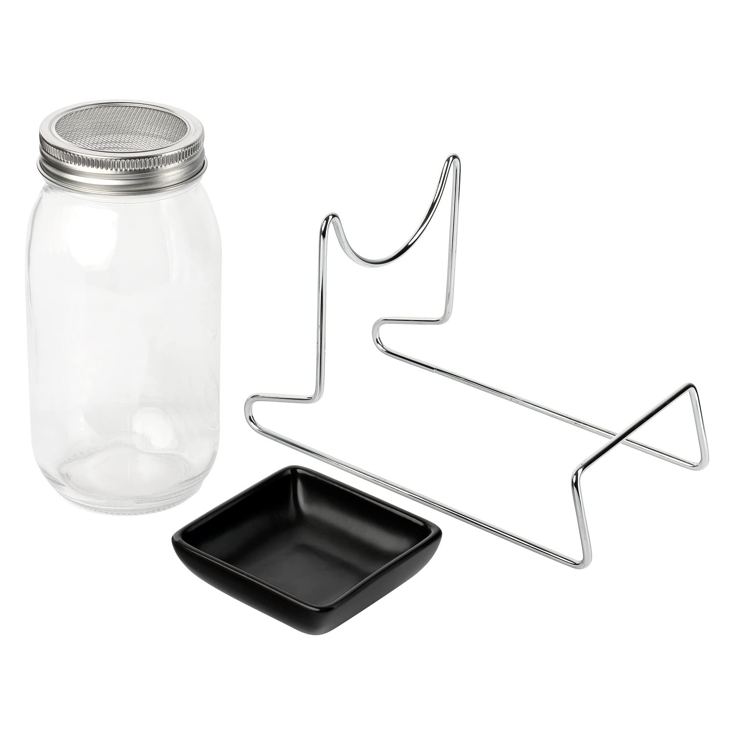 Sprossen-Einmachgläser Set – 2 Stück, Mit Edelstahl-Siebdeckeln & Ständer, Zum Keimen Von Samen