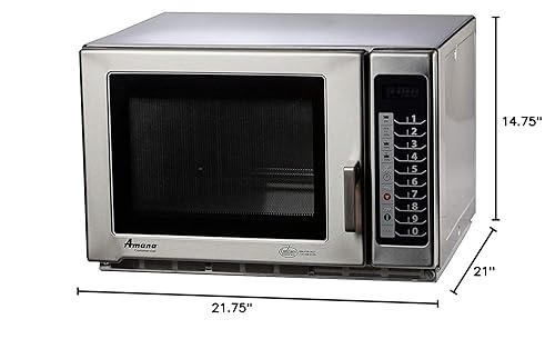 Miniatura 3 de Amana RFS12TS Medium Duty Stainless Steel Commercial Microwave with Push Button Controls - 120V, 1200W
