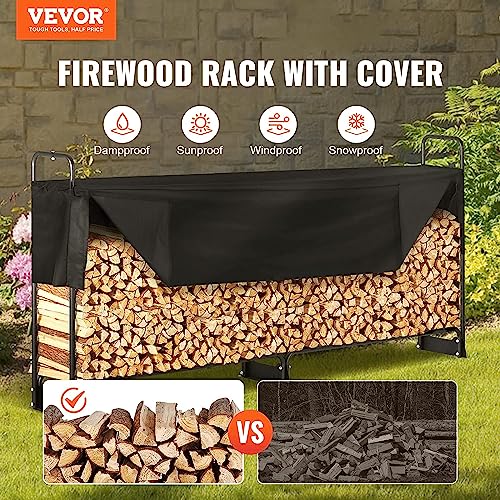 image for VEVOR 8.5FT Outdoor Firewood Rack with Cover, 102x14.2x46.1 in, Heavy 