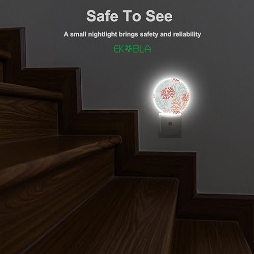 Miniatura 6 de EKOBLA Sea Beach Coral Luz nocturna Ocean Underwater Corales LED de anochecer a amanecer Lámpara de noche Sensor automático para el hogar Baño