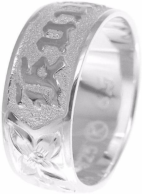 Arthur's Jewelry 925 Sterling Silver Hawaiian Plumeria Flower Scroll kuuipo Band Ring Smooth Edge Size 3 to 14