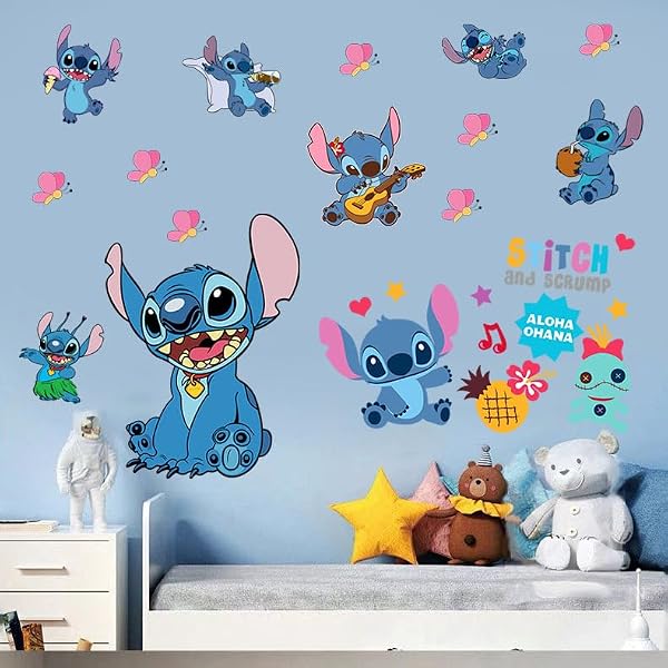 Stitch wall sticker, Removable Peel and Stick Suitable for Living Room, Smooth Wall, Kids Room(Size: 30 x 80 cm) - 1