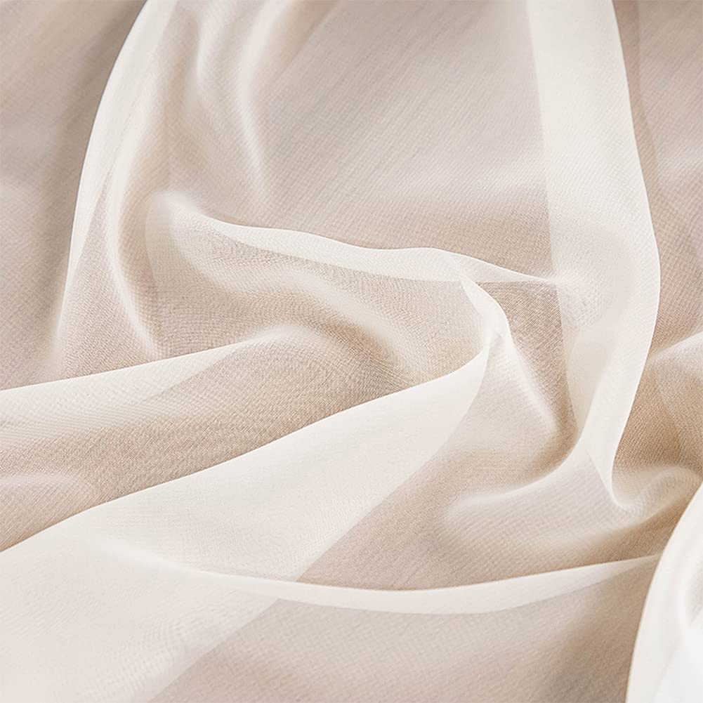 6 Stück Chiffon Tischläufer Milchweiß 600 x 70 cm, Hochzeit Tischläufer Waschbar - Romantischer Hochzeitsläufer für Hochzeit, Geburtstag, Brautdusche, Babyparty, Tischdekoration