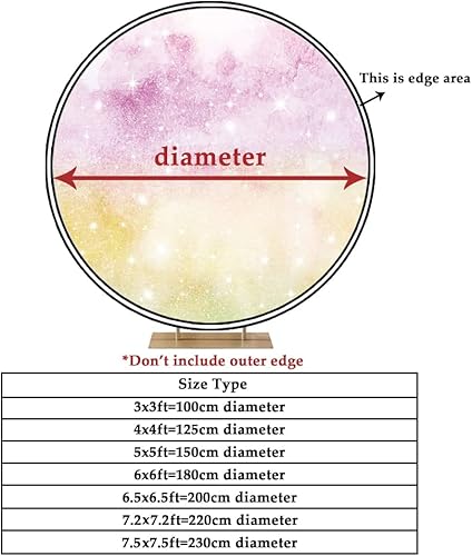 Miniatura 7 de OERJU Telón de fondo redondo de 6.5 x 6.5 pies para baby shower, círculo blanco, fondo de fotografía, cubierta de soporte para recién nacido,