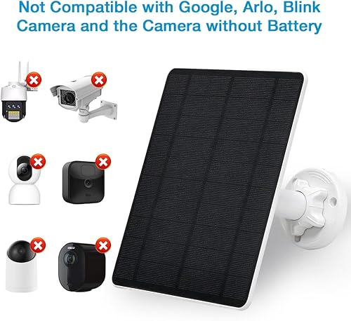 Miniatura 5 de Panel solar para cámara de seguridad, panel solar USB de 5 W para cámaras de CC 5 V, cargador de panel solar de cámara micro USB y USB-C y CC,